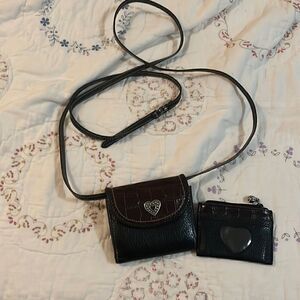 Elegant Black and Brown Women's Crossbody Bag Set